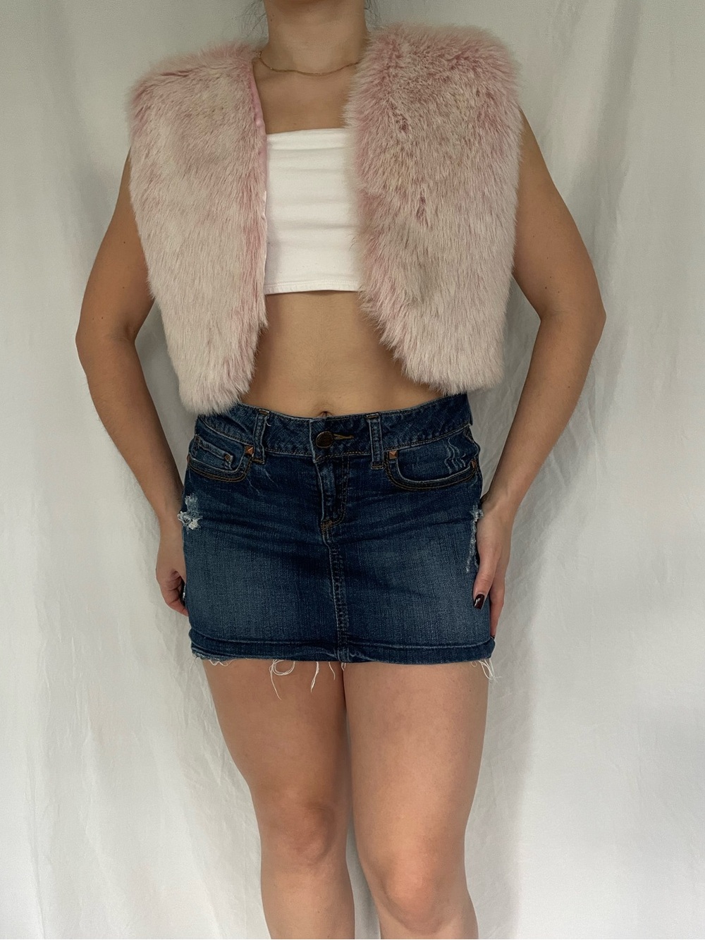 Y2k Vintage Limited Too pink faux fur vest